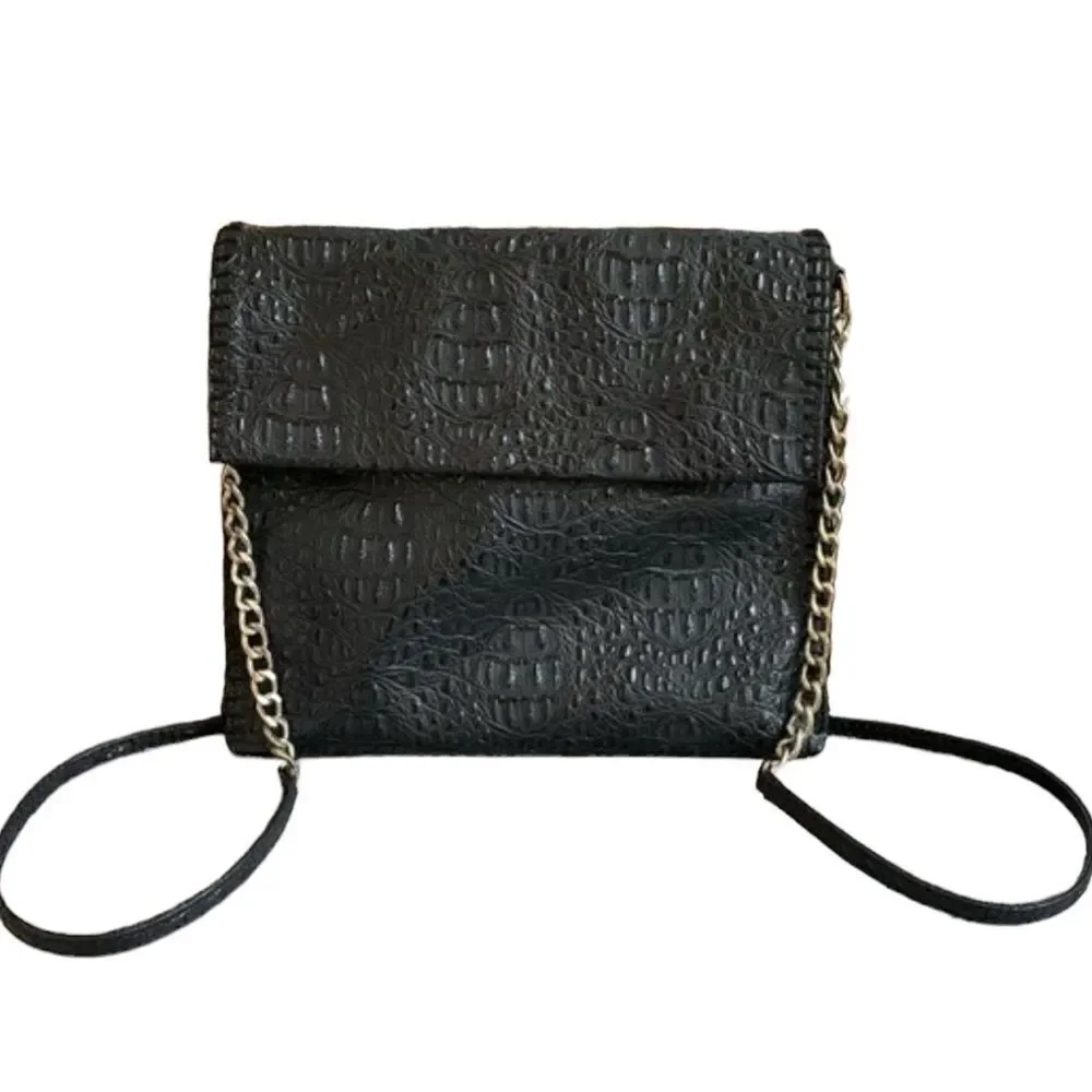 Chicos faux alligator leather Crossbody bag with heavy magnetic closure